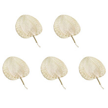 5X Cool Baby Mosquito Repellent Fan Summer Manual Straw Hand Fans Leaf