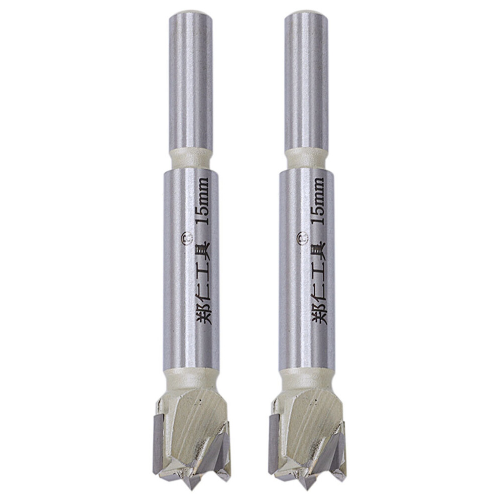 2Pcs 15Mm Forstner Tip Woodworking Tool Hole Saw Cutter Hinge Boring Bit Round Handle Carbide Tool 4711157127286