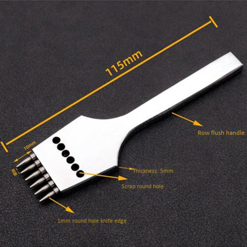 12Pcs 4mm Leather  Round Hole Leather Puncher Detachable Seam Punching Chisel Tool/Set 2