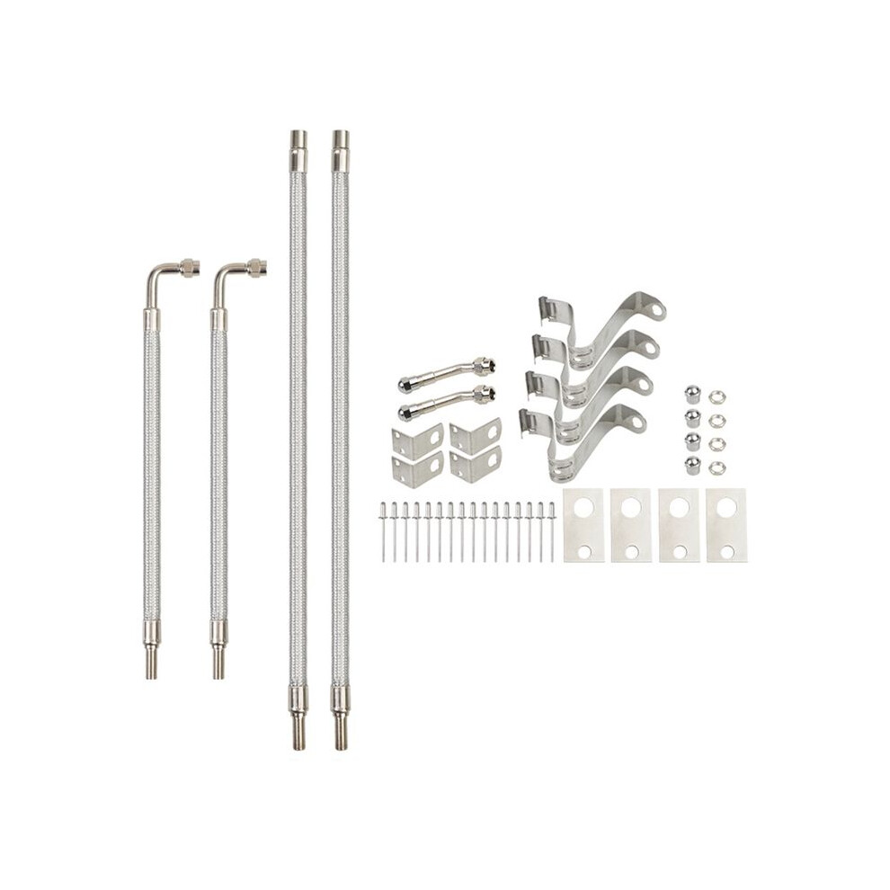 Dually Valve Stem Extenders Kit, Braided Valve Stem Extension Fits 16Inch To 19-1/2Inch Dual Wheels Tire Valve Extension 6031368510683