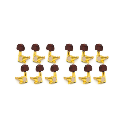 12X Guitar Locked String Tuners Tuning Peg Key Machine Heads Semicircle Button (6L+6R) 1