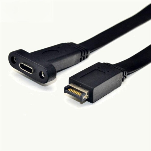 2X USB 3.1 Type C Front Panel Header Extension Cable,Type E to USB 3.1 Type C Cable,Internal Adapter Cable,(50cm) 1