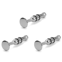 3X Boquilla de Trompeta Entrenador de Fuerza Bucal Plateado para Saxofón Cuerno Trombón Tuba Accesorios