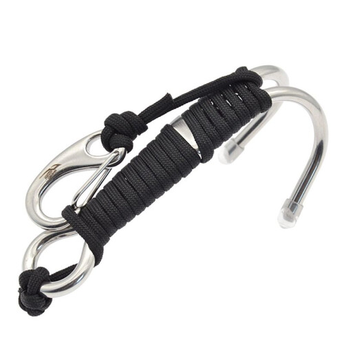 4X KEEP DIVING Scuba Diving Double Dual Stainless Steel  Drift Hook with  and Clips Hook ,Black 1