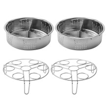 6 Stücke /Set Schnell Koch Topf Zubehör Edelstahl Dampf Korb mit Eier Dåmpfer Rack, Teiler für Das Kochen in Der Küche