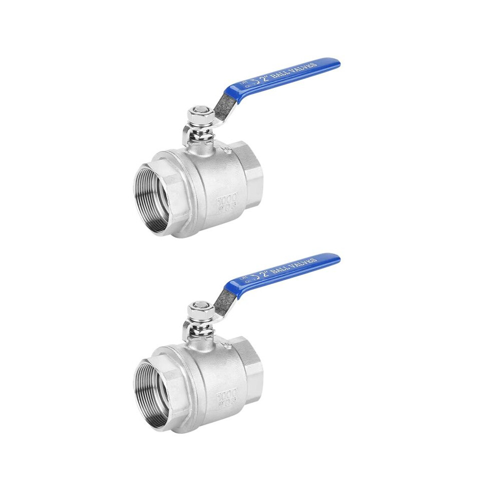 2X Valve Female Thread 2 Inch 304 Stainless Steel Full Port Female Thread Valve 2 Inch Dn50 1000 Wog 4714128030028