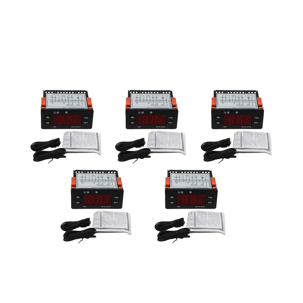 5X Etc-974 Digital Temperature Controller Microcomputer Thermostats Thermostat Refrigeration Alarm 220V Ntc Sensor 6034208182873