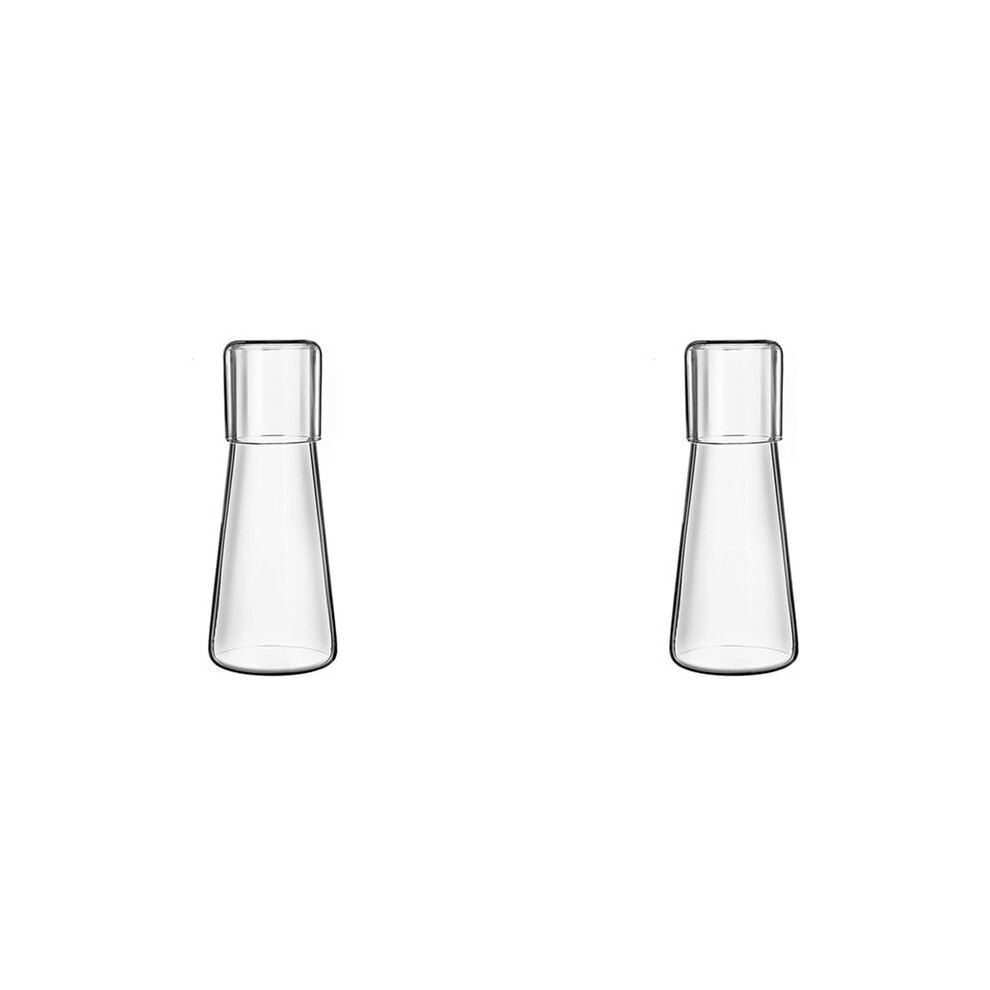 2X Clear Bedside Water Carafe Set With Tumbler Glass For Bedroom Nightstand, Night Water Carafe With Glass, With Cup Set 4713278893644