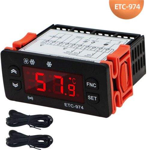 5X ETC-974 Digital Temperature Controller Microcomputer Thermostats Thermostat Refrigeration Alarm 220V NTC Sensor 1