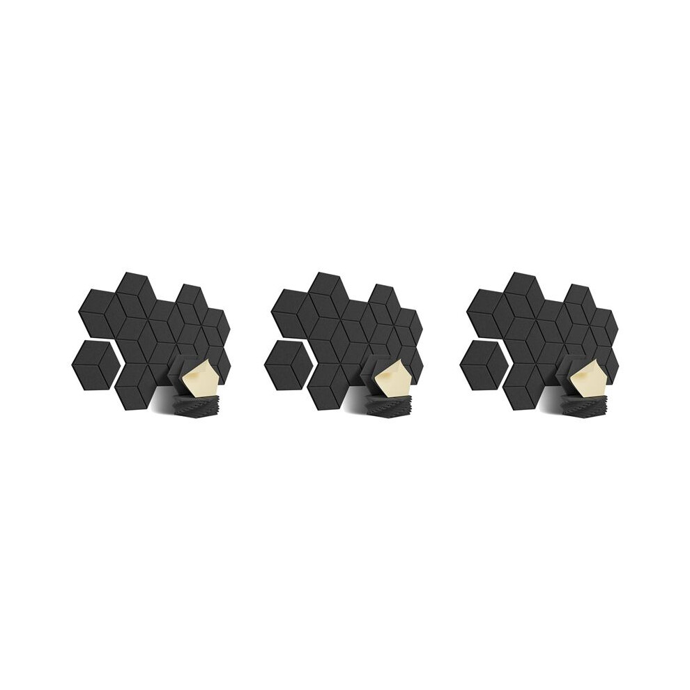 36 Pack Acoustic Foam,Self-Adhesive Sound Proof Panels,For Sound Insulation &Acoustic Treatment(Black) 4713529554300
