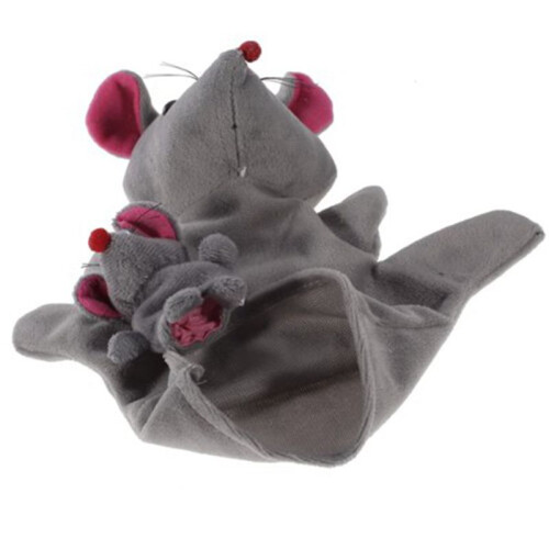 2X Graue Maus Handpuppe Fingerpuppen 1