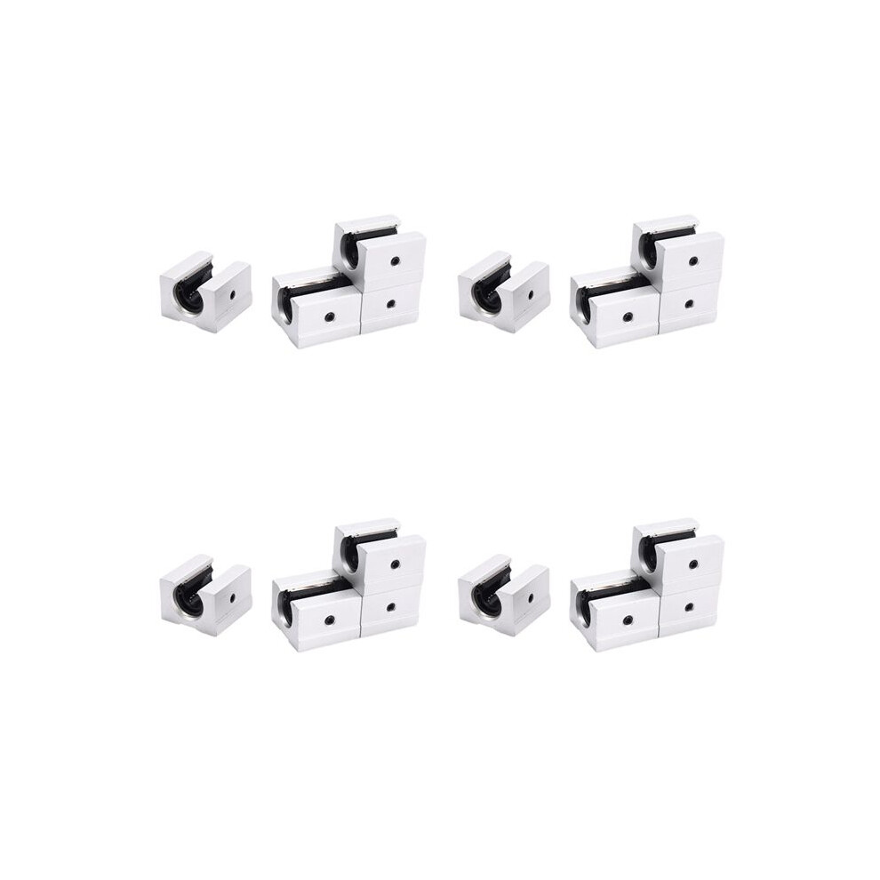 16 X Sbr12uu 12Mm Aluminum Linear Motion Router Bearing Block, Silver 6033955109591
