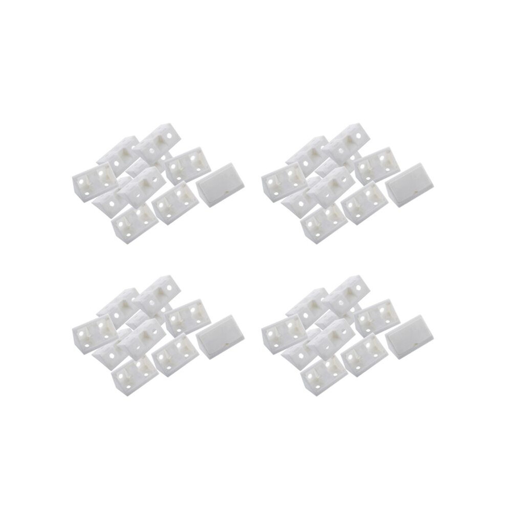 Furniture Cabinet Fastener Corner Braces Angle Brackets White 40Pcs 4712451096100
