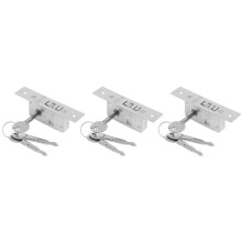 3X Invisible/Door Lock, Sliding Door Hook Lock, Alloy Lock Body, Frame Glass Door, Sturdy, Durable, Door Hardware