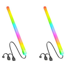 2X COOLMOON F300 Barra de Luces del Chasis 3PINx2 + 4PIN 5V ARGB Computadora de Escritorio Chasis Luz Ambiental Tira de Luz LED Decorativa