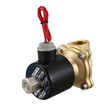 2X 1/2Inch DN15 Normally Open N/O Brass Electric Solenoid Valve 220V Pneumatic Valve for Water Oil Gas
