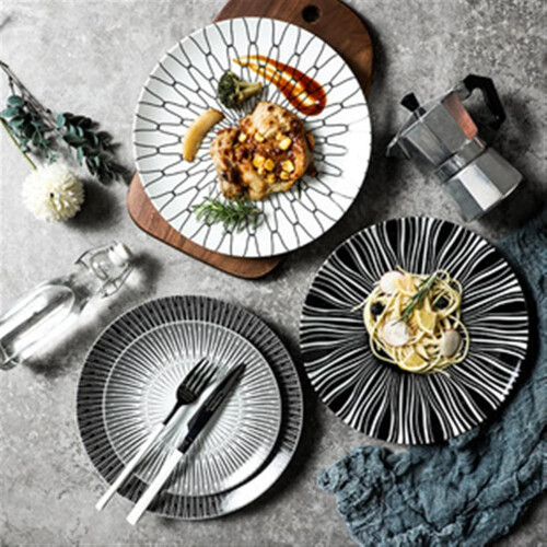 Ceramic Dinner Plates Set with Lip Edge Design, Stackable and Easy Clean, Modern GiftReady 1