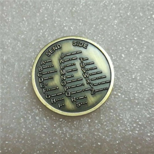 2X CW Morse Code Commemorative Coins CW Training Coin Morse Code Training Coin for Novice Radio Enthusiasts 1