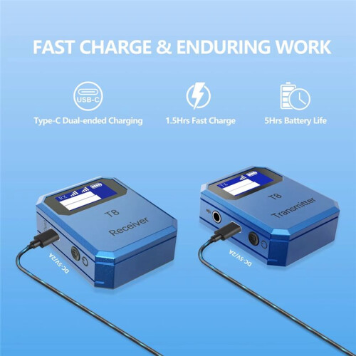 2.4G Draadloos Lavaliermicrofoonsysteem Microfoonzender/Ontvanger Ingebouwde Ruisonderdrukkingschip voor Interviews 2