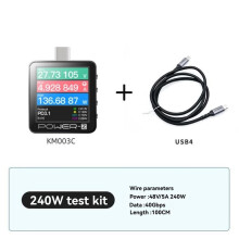 KM003C Tragbarer USB-C-Schnellladetester PD3.1 QC5.0 Digitaler Voltmeter und Amperemeter Powerbank-Tester mit 240-W-Kabel