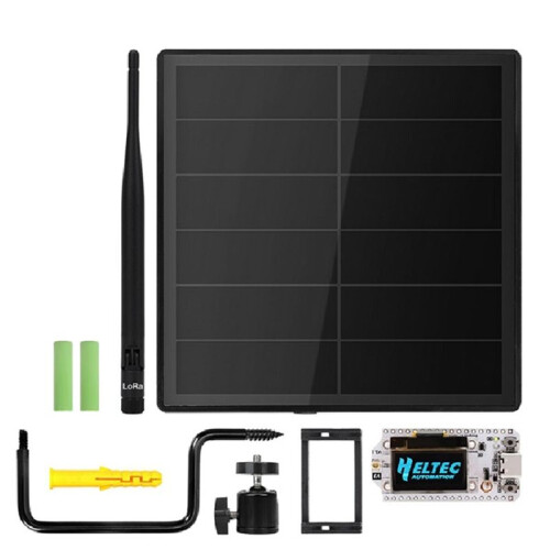 D5 Solar Node with 5V Solar Panel Heltec ESP32 LoRa 32 V3 for WiFi Meshtastic LoRaWAN Built in 5200mAh Battery