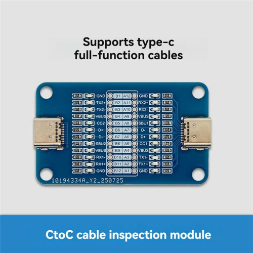 Module de Test de Câble Double TYPE-C Module de Détection de Câble USB-C Vers USB-C avec Batterie 2