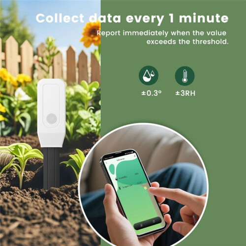 2 Stück Tuya WiFi Bodentester Sensor Bodenfeuchtesensor Temperaturmesser Feuchtigkeitssensor Gartenfeuchtigkeit 2