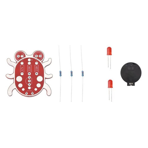 Electronic Diy Kit Weevil Eye Beginner Learn to Solder Fun Kit Handmade Gift Fit for Student Experiment Red