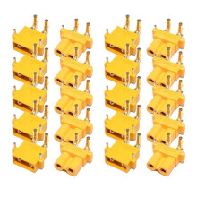 10 Paar XT30PW ESC-Motor-Platinenstecker, Bananenstecker, Golden, Weiblich, Männlich, XT30-Upgrade, Rechtwinkliger Stecker für Den RC-Modus