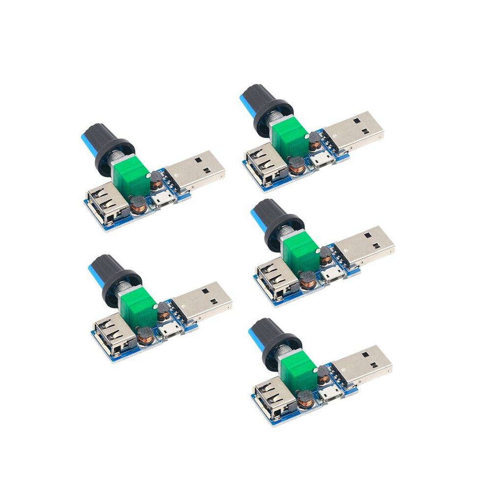 5Pcs Usb Fan Governor Wind Speed Controller Air Volume Regulator Cooling Mute Multi Function Fan Speed 6032469123888