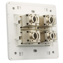 4 Steckdosen CAT6A RJ45 Frontplatte LAN Netzwerksteckdose Buchse Geschirmte Ethernet Wandplatte 86x86mm Netzwerkinstallation