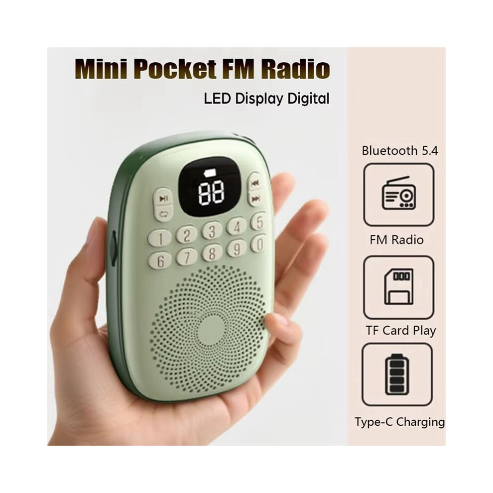 Pocket Fm Radio Led Display Digital Radios Receiver Rechargeable 5.4 Speaker Tf Card Mp3 Music Box Player A 4712060408349