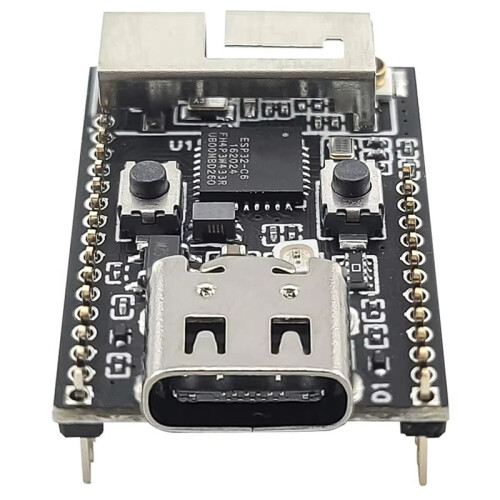 ESP32-C6 Development Board RISC-V 32-Bit  Wifi6 Module with Crystal Oscillator RGB LED 4MB FLASH USB Type-C