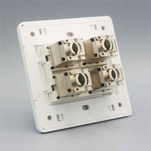 4 Sockets CAT6A RJ45 Faceplate LAN Network Outlet Jack Shielded Ethernet Wall Panel Board 86x86mm Network Installation 1