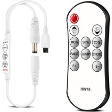 Ferndimm-Controller für Einfarbige LED-Streifenlichter, 5-24 V Kabelloser Controller für 3528/5050/LED-Band