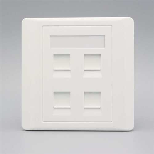 4 Sockets CAT6A RJ45 Faceplate LAN Network Outlet Jack Shielded Ethernet Wall Panel Board 86x86mm Network Installation 2