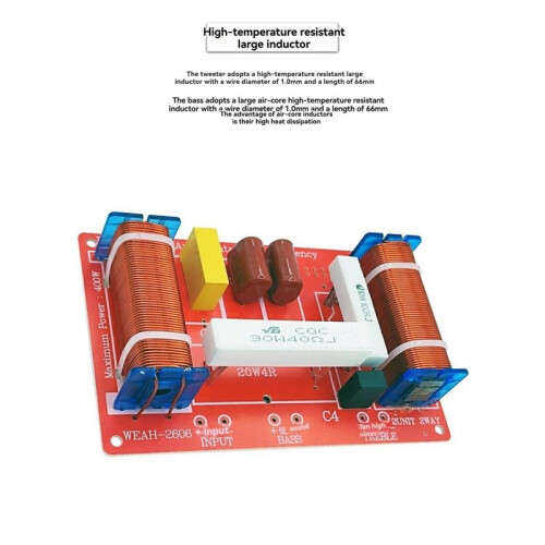 400W High Power Speaker Crossover Module - Dual-Way Treble Base Filter Frequency Divider for DIY Home Audio Systems 2