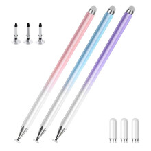 3 Pack Stylus Pens for Touch Screen,Universal Stylus Pen with Disc Tips and Extra Fiber Tips for Tablets Phones