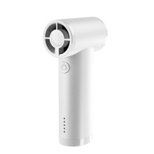 Ventilateur Rechargeable à Vent Puissant, Affichage Numérique, Réglable, Turbo, Portable, pour une Utilisation en Extérieur, Blanc