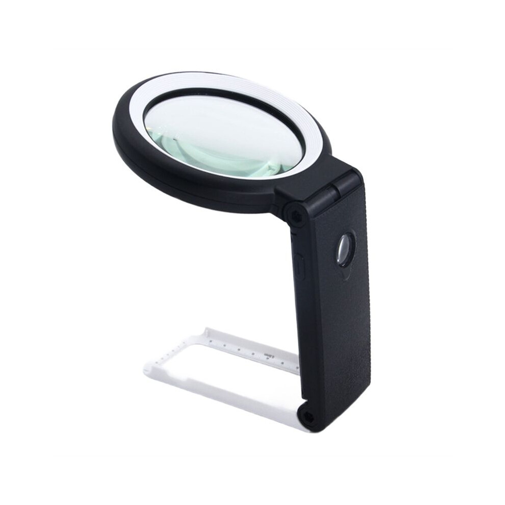 Light Portable Handheld Magnifying Glass With Led S Foldable Desktop Magnifier 10X/30X Reading With 18 Leds