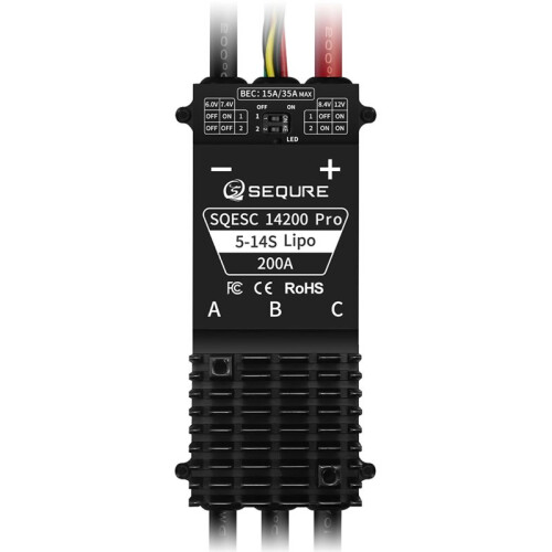 SEQURE 14200 Pro Brushless ESC 5-14S con BEC Multitensione per Droni e Modelli di Veicoli AM32 2