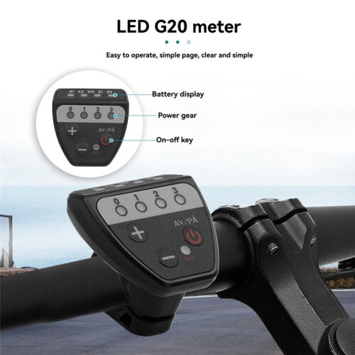 Electric Bicycle 36V48V LED G20 Meter Control Panel Display for Ebike 5 Pin Waterproof Plug Connector 2