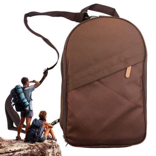 Large Capacity Camping Utensil Organizer with MultiCompartment Design and Adjustable Shoulder Strap Coffee