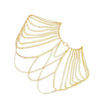 Collier d'épaule en métal pour hommes, bijoux uniques-Couleur or