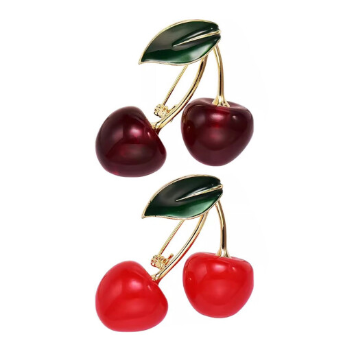 Broche cerise distinctive, broche de déclaration, broche-Rouge 1