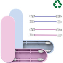 Reusable Cotton Swabs, Eco-Friendly Silicone Double-Tipped Non-Detachable Design For Makeup And Ear Cleaning (2 Pieces)