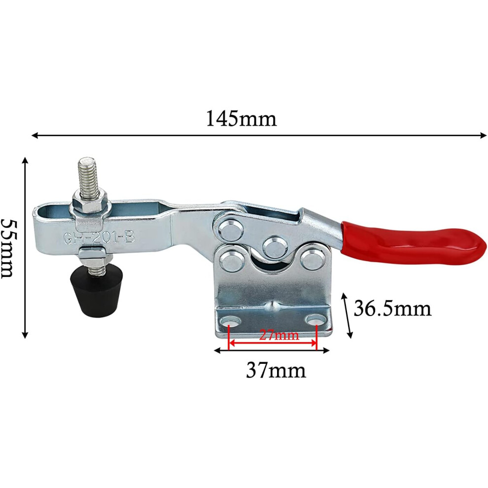 Toggle Clamps, Quick Release Horizontal Clamp With Rubber Pressure Tip For Woodworking, Welding, Drill Press, Crosscut Sled (4Pcs) 9169997013767