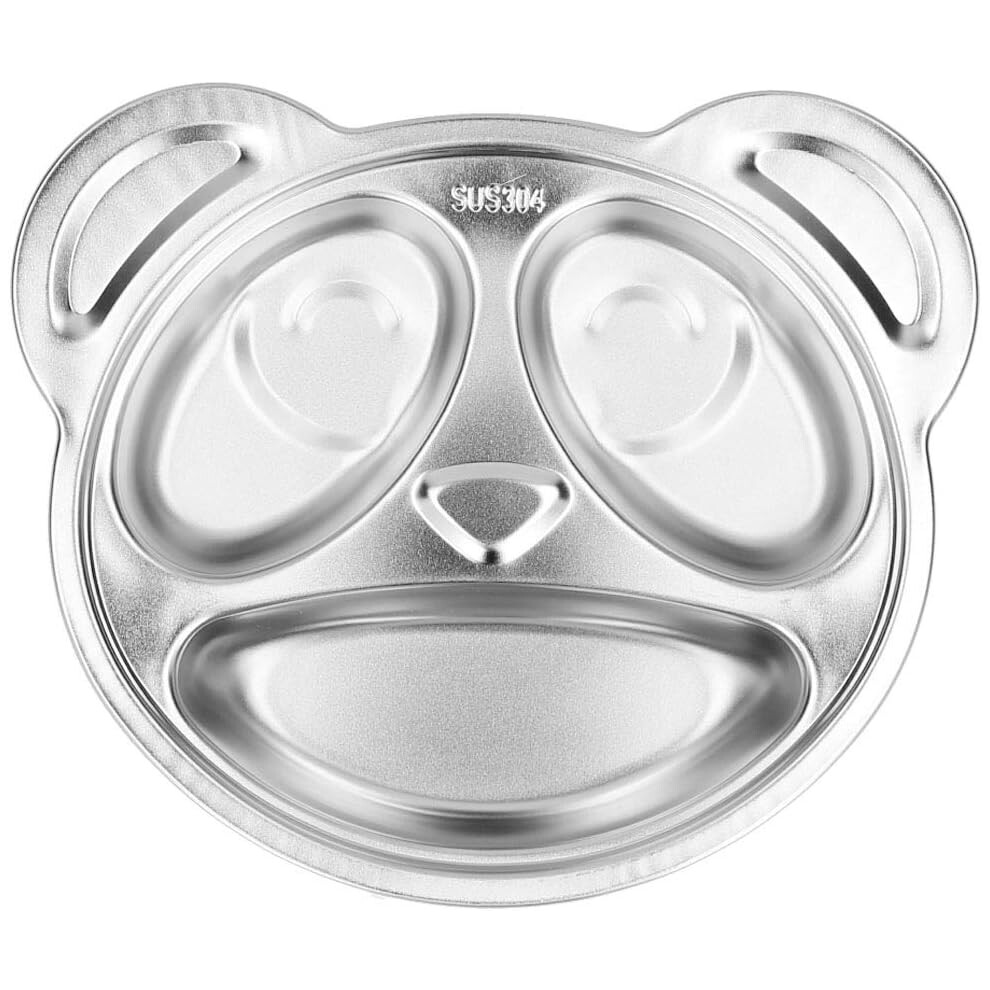 Cute Panda Shape Stainless Steel Divided Plates, Unbreakable Dinner Plates Ideal For Outdoor Adventures, Quality Material Ensures Safety And