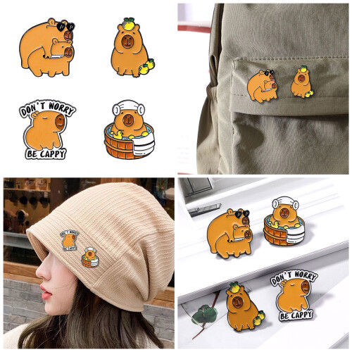 Broche à revers en alliage Capybara à la mode, broche Unique-1 1