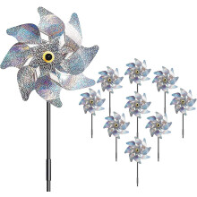 Wirksame Windspiele zur Vogelabwehr, glitzerndes Windrad-Set für Gärten, Obstgärten und Höfe, 10 Stück, helle Lichtblitze zur Vogelabwehr,